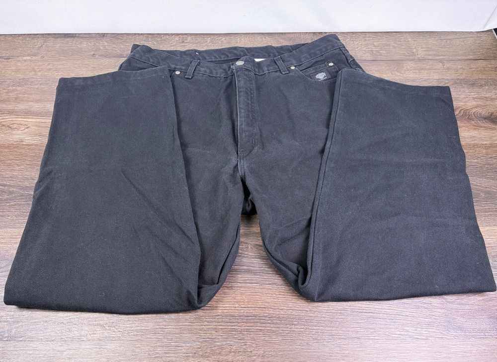 Vintage Harley Davidson Black Jeans Mens 40x32 Relaxed Fit Made in USA 2001